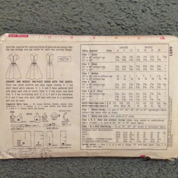 Lot of 3 (1 UNCUT 2 CUT) 1950s-1960s Vintage Sewing Patterns - Picture 5 of 7